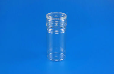 Cylinder Shape Plastic Screw Top Jars Transparent Color Food Grade Material