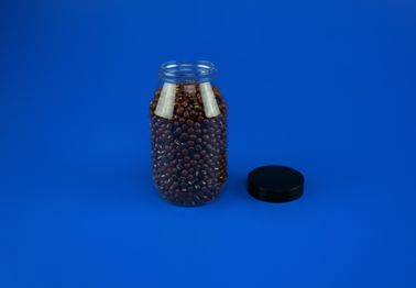 Transparent Tea Sugar Jars , Screw Lid Food Grade Square Containers 377Ml