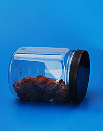 Black Cover Transparent Plastic Jar Food Grade PP / PET Material 55G