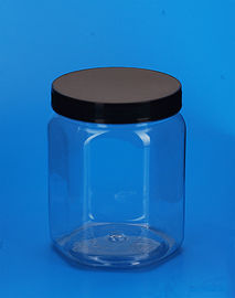 Black Cover Transparent Plastic Jar Food Grade PP / PET Material 55G