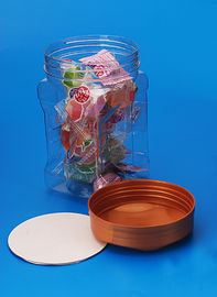 Easy Open End Transparent Plastic Jar For Food Storage Customized Lid Color