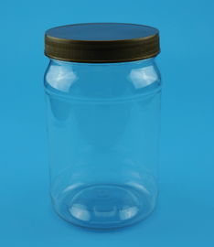 Transparent PET Plastic Jars Cylindrical Shape With Hand Cover PB - 880