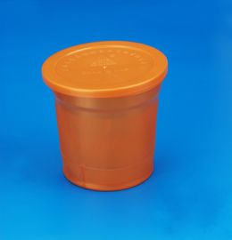 Orange Plastic Sauce Containers , Small Round Plastic Containers With Lids