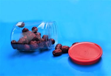 PET Material Transparent Plastic Jar With Colorful Cover Large Capacity