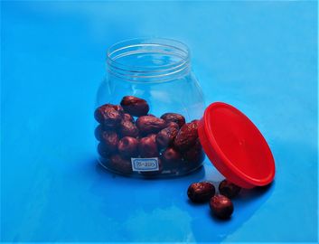 PET Material Transparent Plastic Jar With Colorful Cover Large Capacity