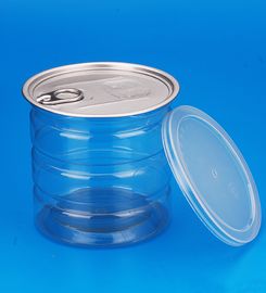 Round Leak Proof Bpa Free PET Plastic Jars Easy Open Ends 680ml Canned Food Packaging