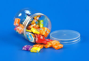 Wholesale 310ml round plastic jar with transparent screw caps for sale