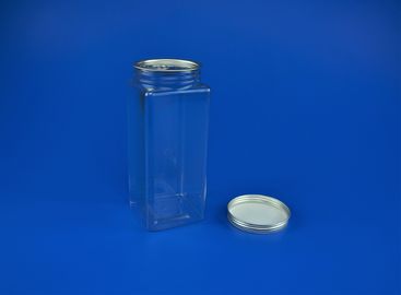 Food Grade Square 811ml Transparent Pet Biscuit Jar