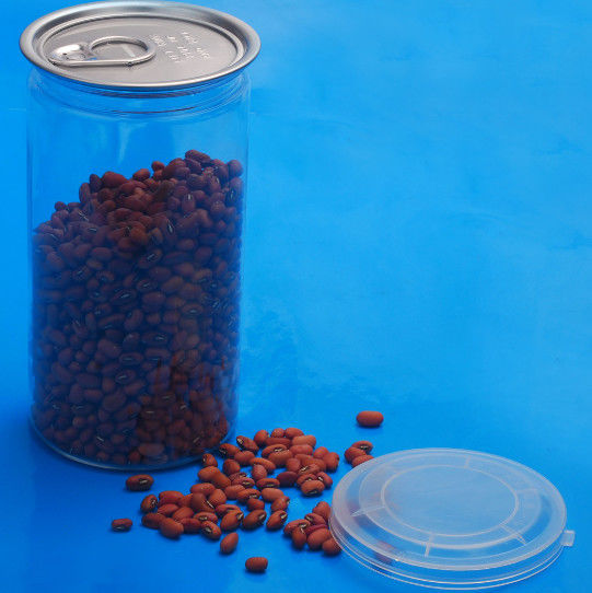 420Ml Clear Plastic Jars Cylinder Shape Transparent Body With Aluminium Lid