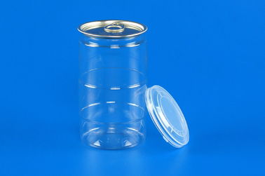 36G Clear Plastic Kitchen Canisters , Small Size Pet Jar With Aluminium Lid