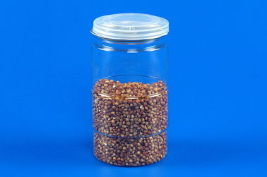 36G Clear Plastic Kitchen Canisters , Small Size Pet Jar With Aluminium Lid