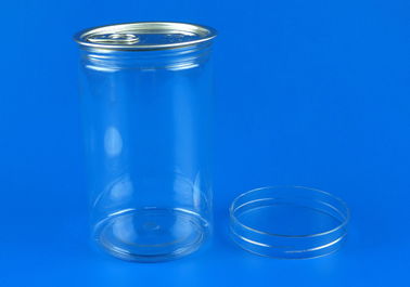 680Ml Low Profile Plastic Jars , Transparent PET Jar With Aluminium Lid