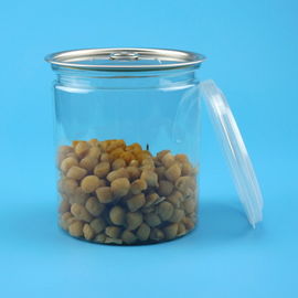 Food Grade Material Clear Plastic Jars With Aluminium Cover Water Resistance