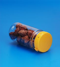 Yellow Lid Mini Screw Top Jars , Airtight Plastic Food Storage Jars