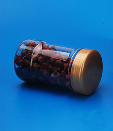 PET Plastic Storage Canisters Cylinder Shape With Colorful Screw Lid