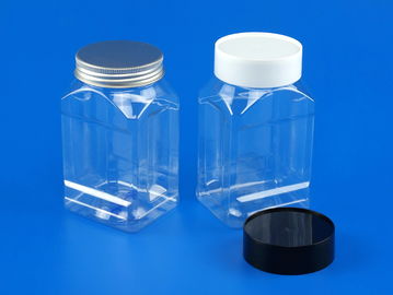 Transparent Small Plastic Storage Jars Screw On Lid Sealing Food Grade Material