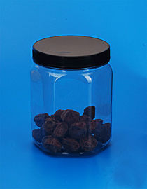 Black Cover Transparent Plastic Jar Food Grade PP / PET Material 55G