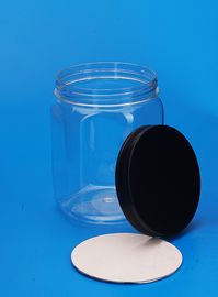 Black Cover Transparent Plastic Jar Food Grade PP / PET Material 55G