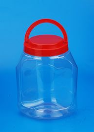 Colorful Cover Transparent Plastic Jar , Large Capacity Food Storage Can