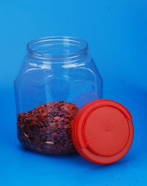 Colorful Cover Transparent Plastic Jar , Large Capacity Food Storage Can