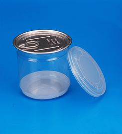 Easy Open 360ml Candy Plastic Tin Container With PET Body PE Top