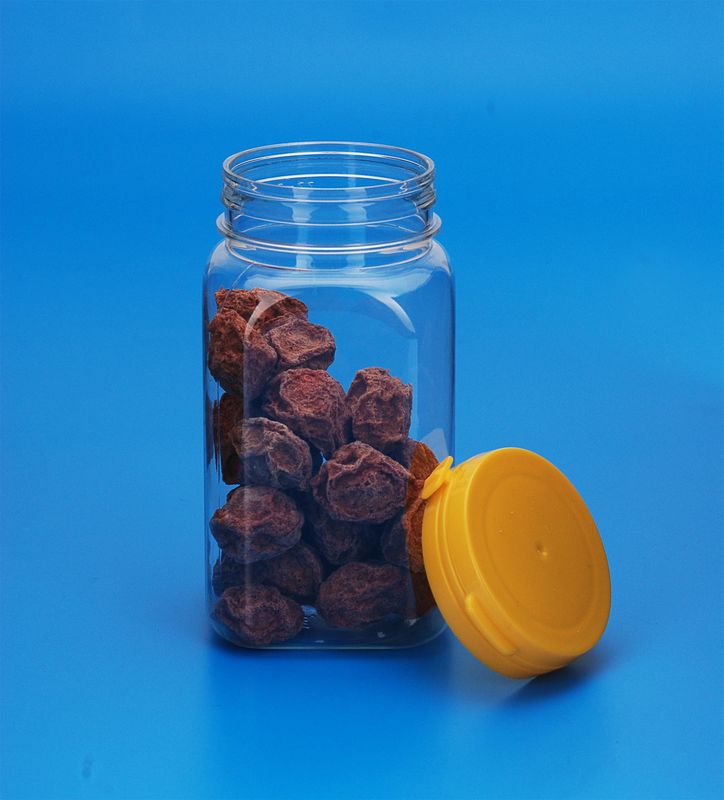 Plastic Material Candy Storage Jars Square Shape 48MM Caliber 310Ml