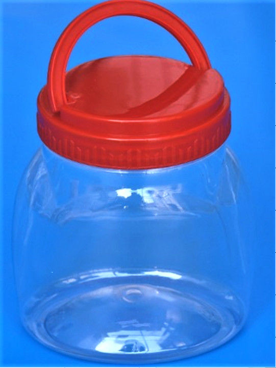 PET Material Transparent Plastic Jar With Colorful Cover Large Capacity