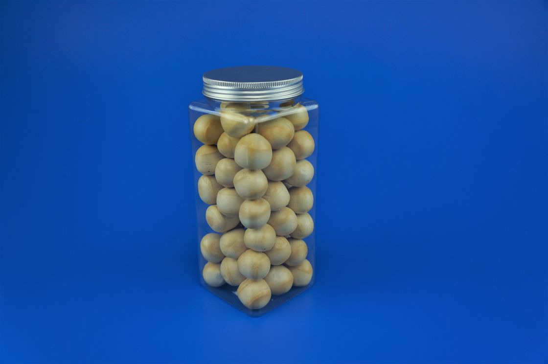 Food Grade Square 811ml Transparent Pet Biscuit Jar